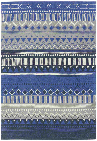 Laagpolig vloerkleed Easy Living Onix 17 Tribal Mix Blue