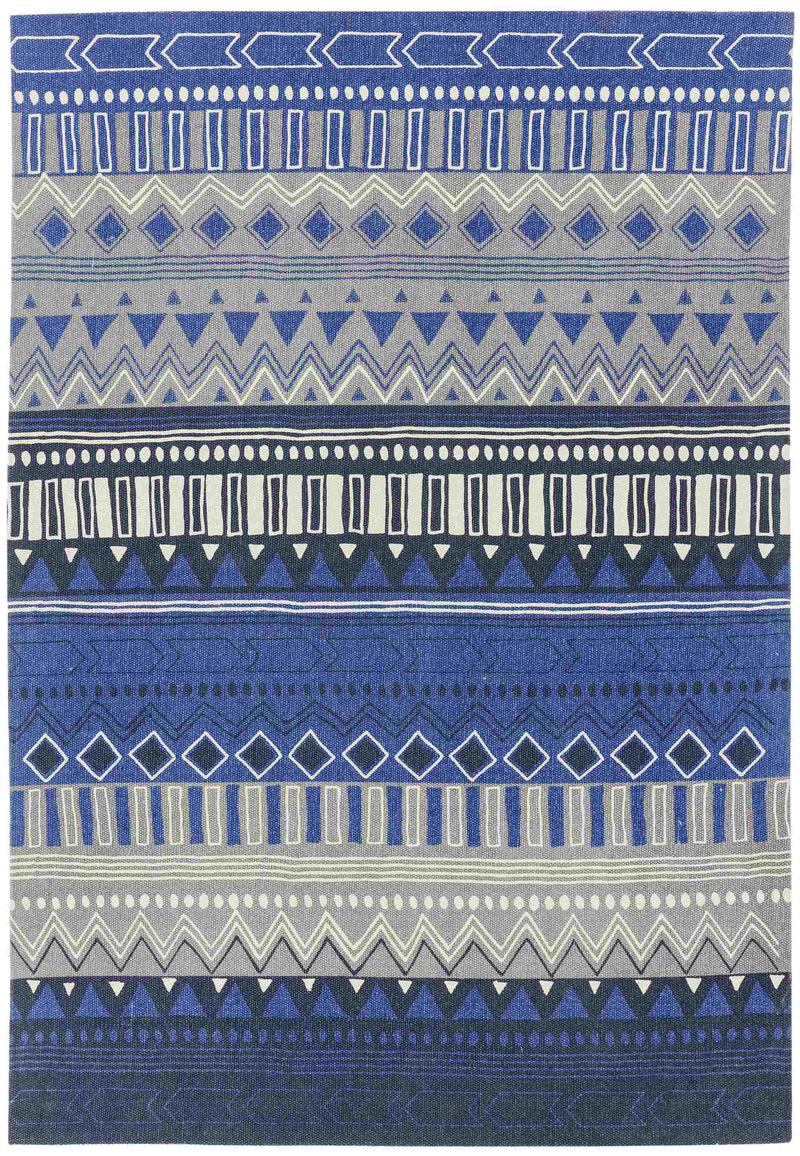 Laagpolig vloerkleed Easy Living Onix 17 Tribal Mix Blue