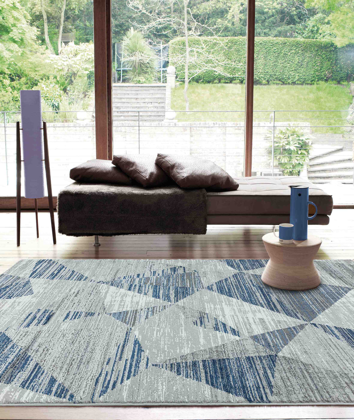 Laagpolig vloerkleed Easy Living Orion or014 Block Blue