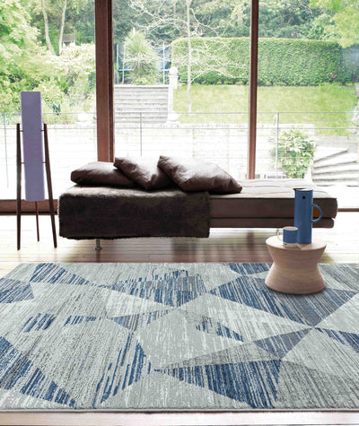 Laagpolig vloerkleed Easy Living Orion or014 Block Blue