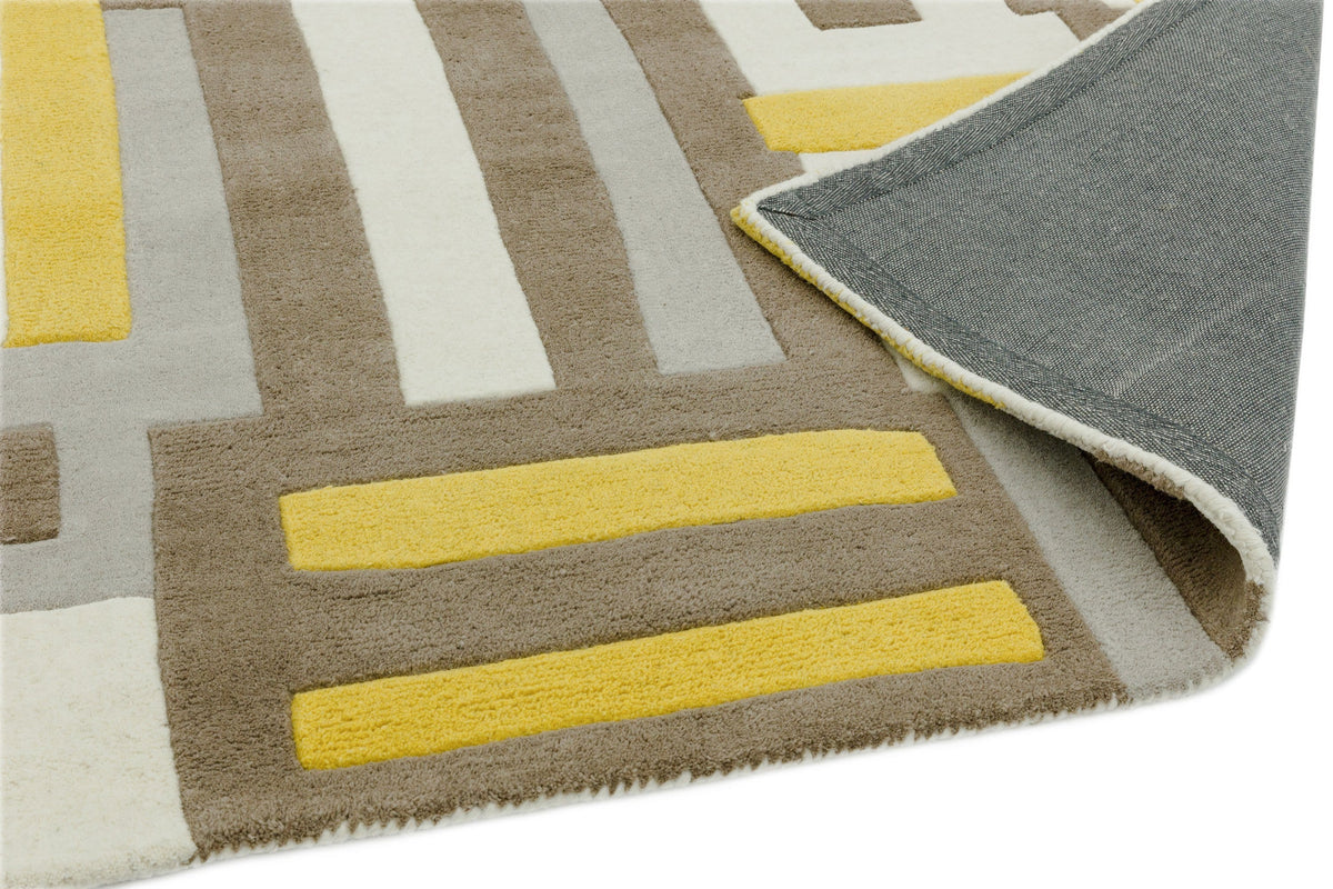 Laagpolig vloerkleed Easy Living Matrix Code Yellow