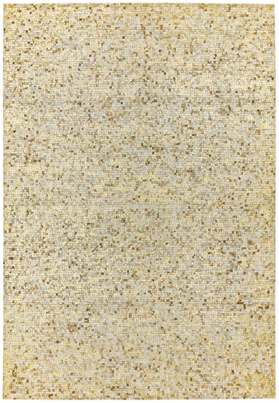 Laagpolig vloerkleed Easy Living Elona Mosaic Cowhide Gold