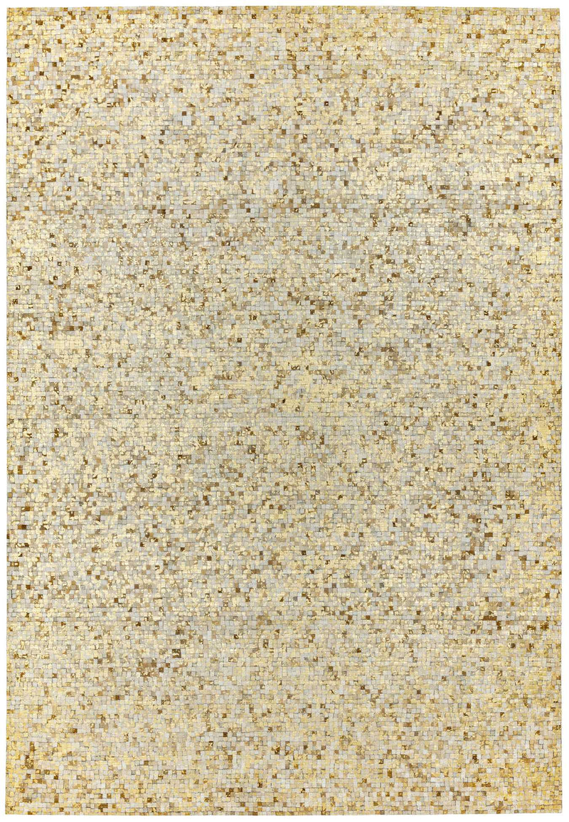 Laagpolig vloerkleed Easy Living Elona Mosaic Cowhide Gold