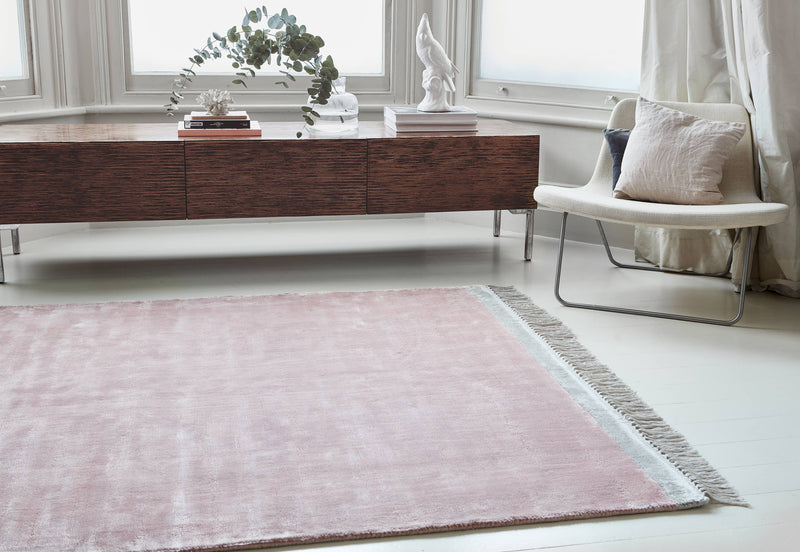 Laagpolig vloerkleed Easy Living Elgin Rug Pink Slver Border