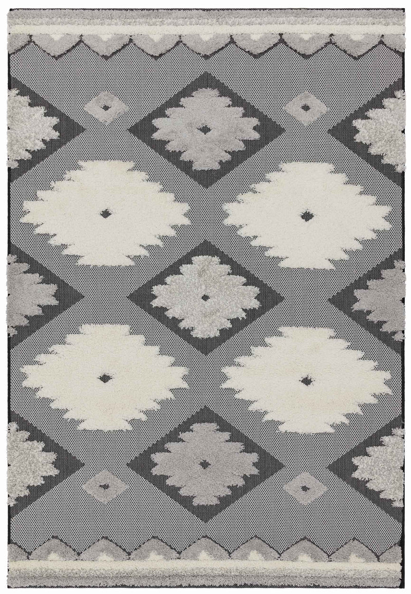 Vloerkleed Easy Living Monty Black Cream Tribal