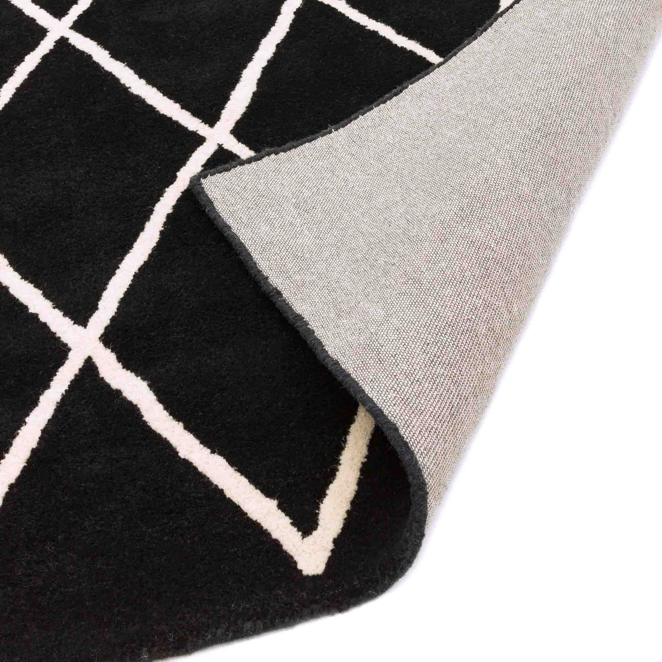 Laagpolig vloerkleed Easy Living Albany Diamond Black