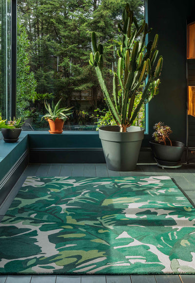 Laagpolig vloerkleed Easy Living Matrix Palm Green