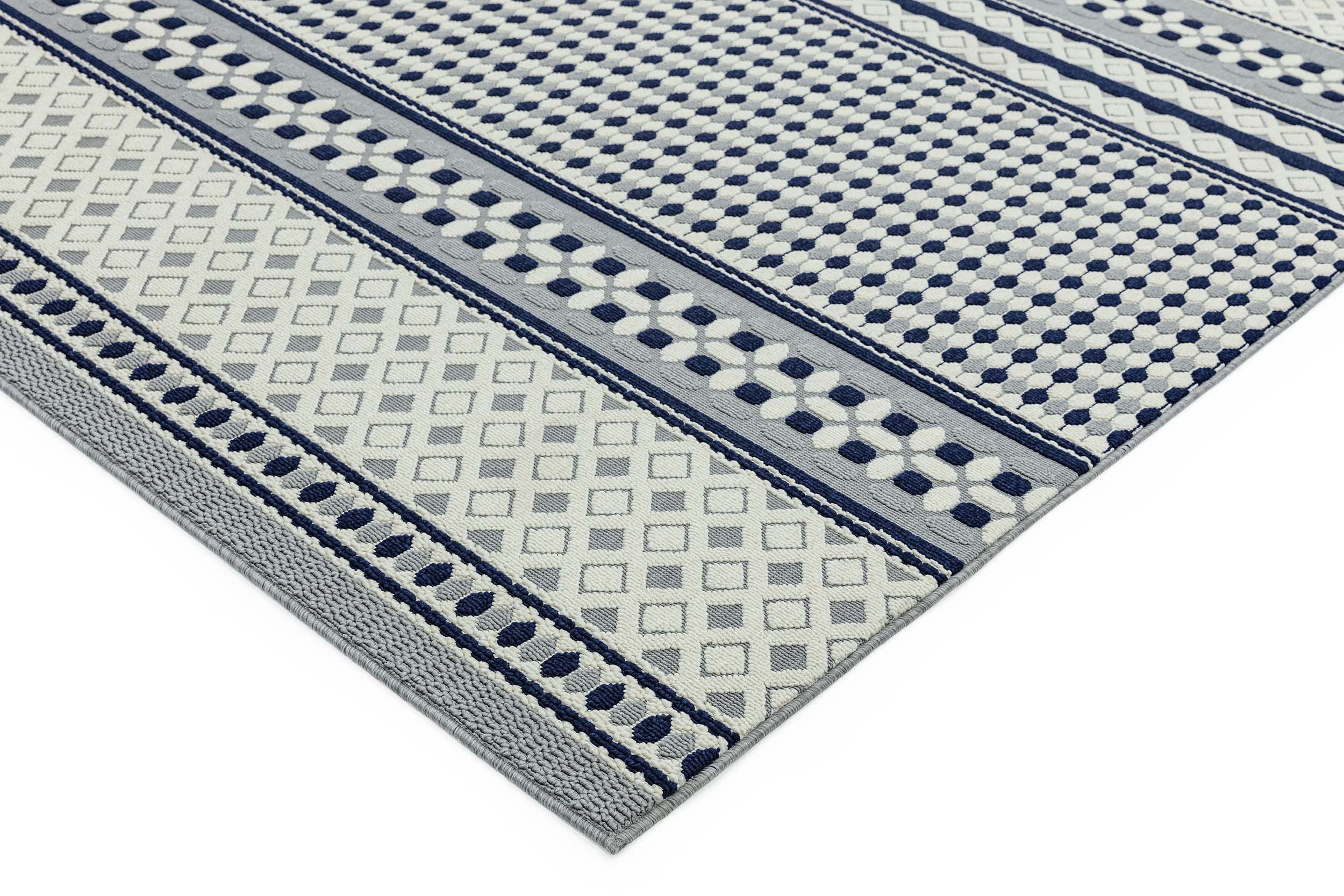 Vloerkleed Easy Living Antibes Blue White Geometric