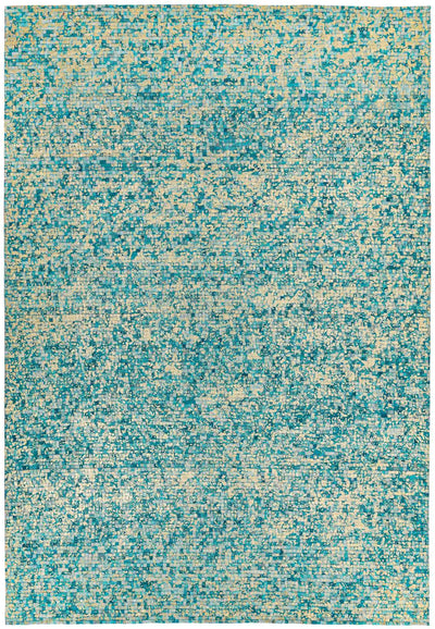 Laagpolig vloerkleed Easy Living Elona Mosaic Cowhide Aqua
