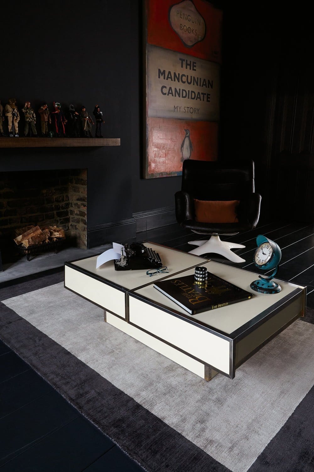 Laagpolig vloerkleed Easy Living Blade Border Rug Charcoal Silver