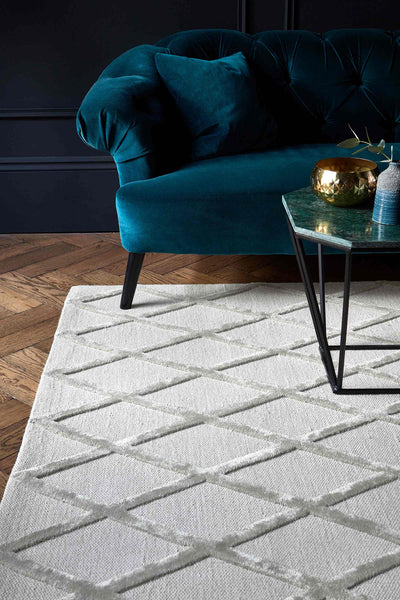 Laagpolig vloerkleed Rugestiq Dixon Silver Diamond