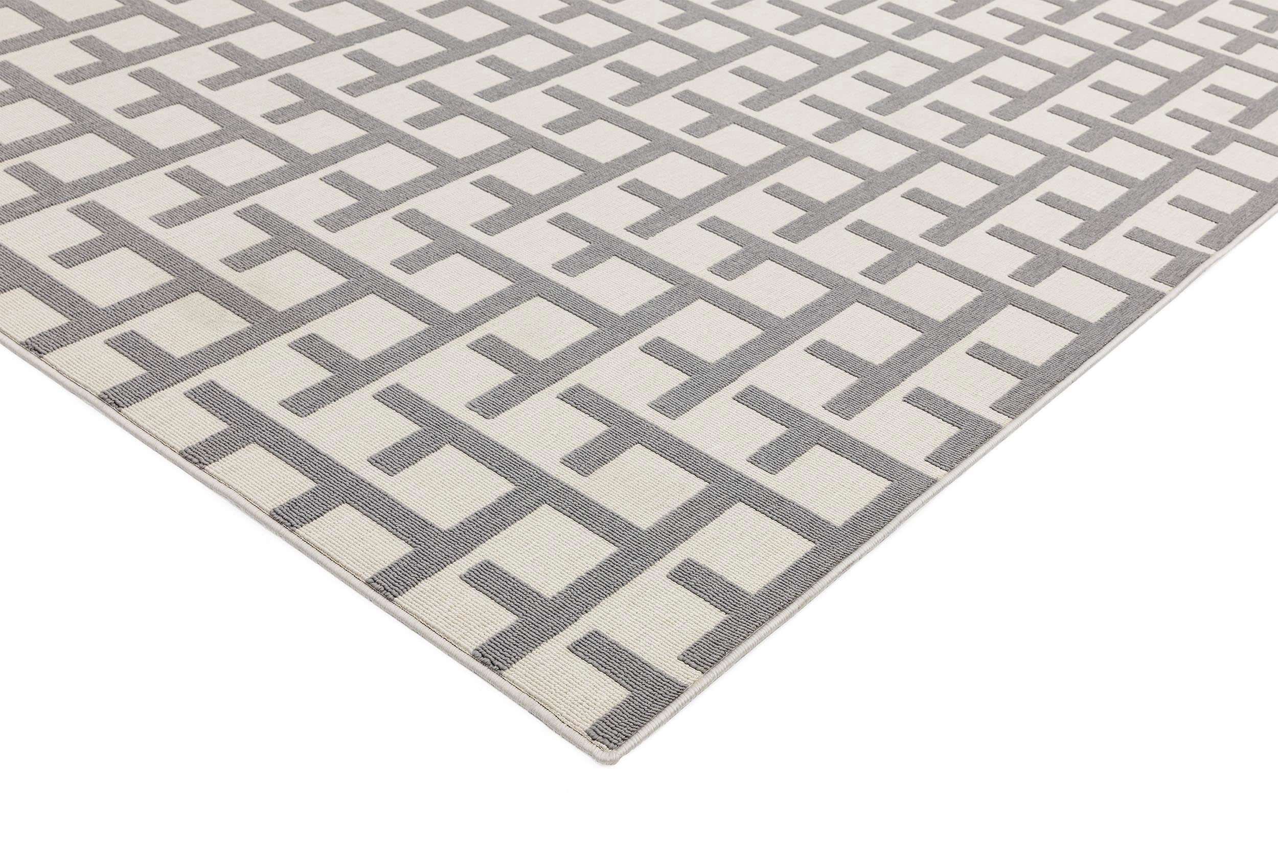 Vloerkleed Easy Living Antibes White Grey Grid