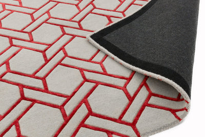 Laagpolig vloerkleed Easy Living Nexus Rug Fine Lines Silver Red