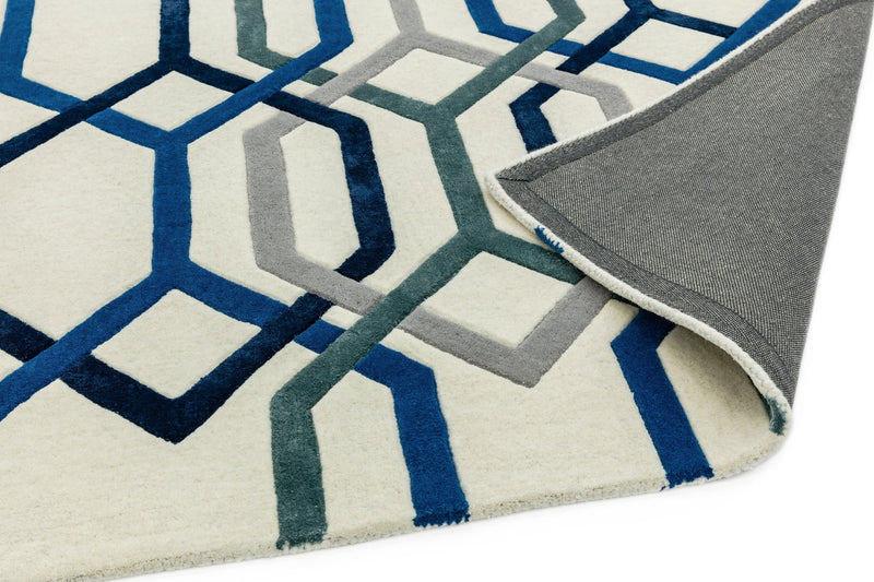 Laagpolig vloerkleed Easy Living Matrix Hexagon White