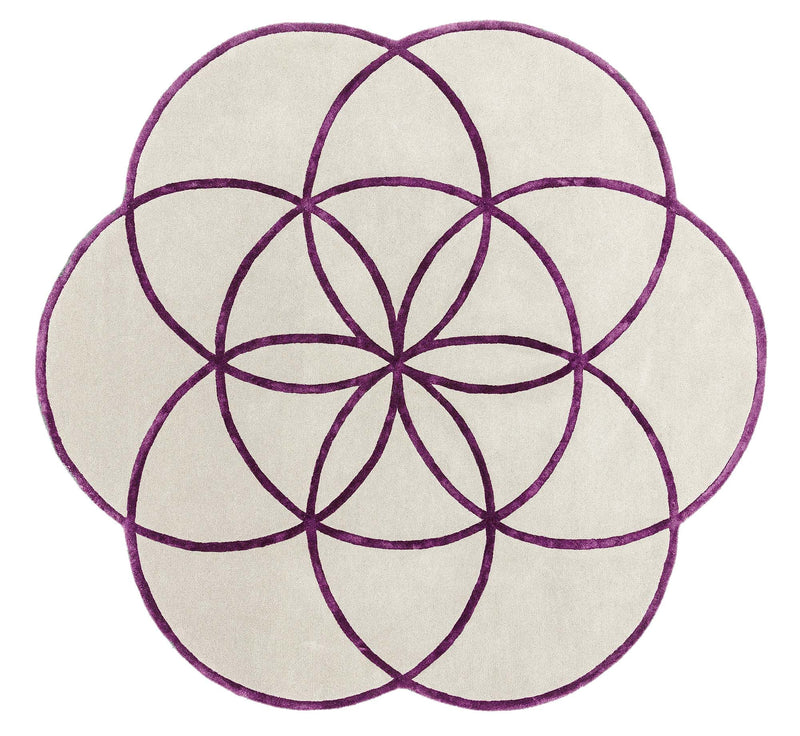 Rond vloerkleed Easy Living Lotus Rug Purple