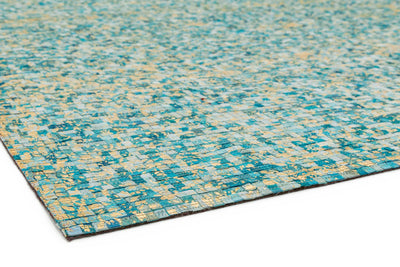 Laagpolig vloerkleed Easy Living Elona Mosaic Cowhide Aqua