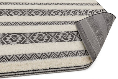 Vloerkleed Rugestiq Monty Black Cream Stripe