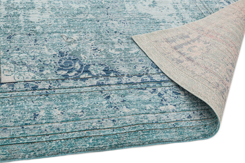 Laagpolig vloerkleed Easy Living Verve Medallion Blue
