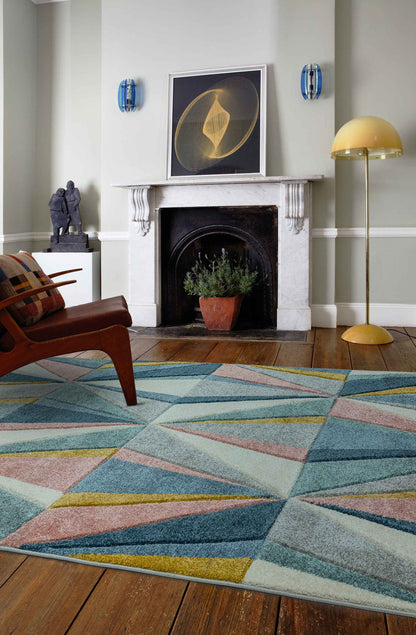 Laagpolig vloerkleed Easy Living Sketch Diamond Multi