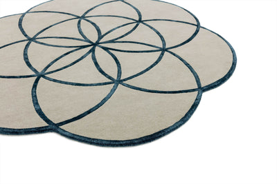 Rond vloerkleed Easy Living Lotus Rug Blue