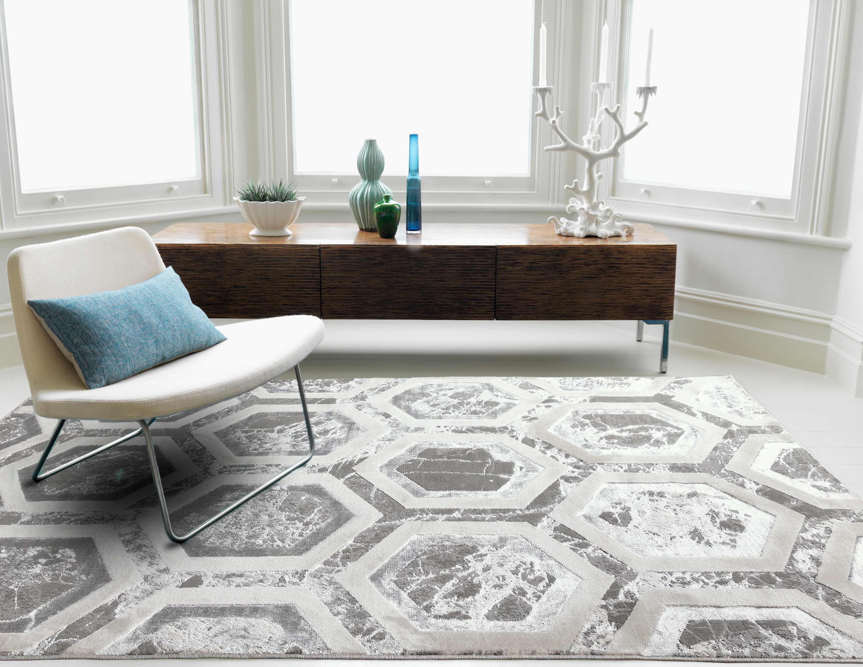 Laagpolig vloerkleed Easy Living Aurora AU12 Crystal