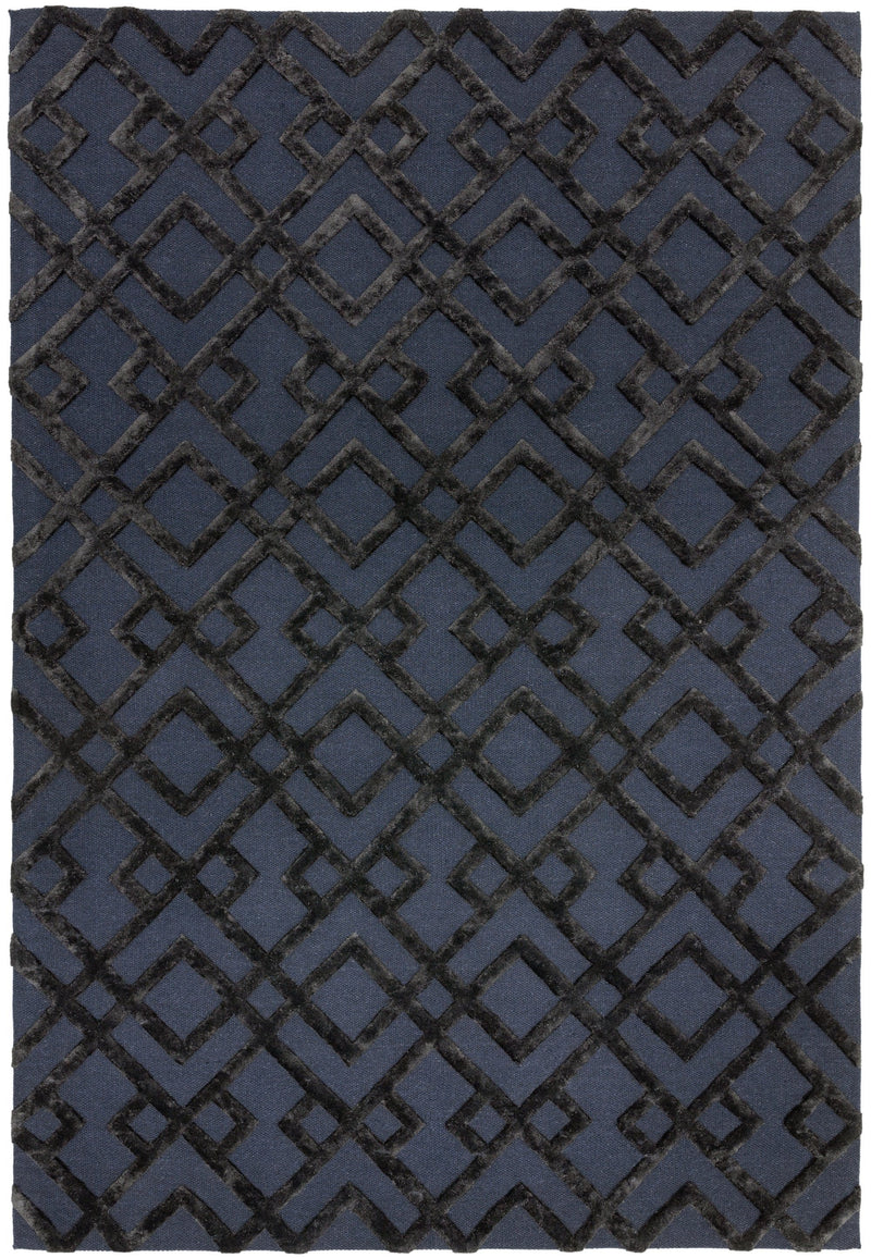 Laagpolig vloerkleed Easy Living Dixon Black Trellis