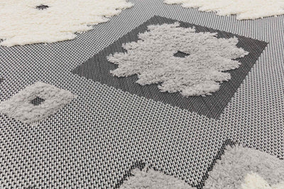 Vloerkleed Easy Living Monty Black Cream Tribal