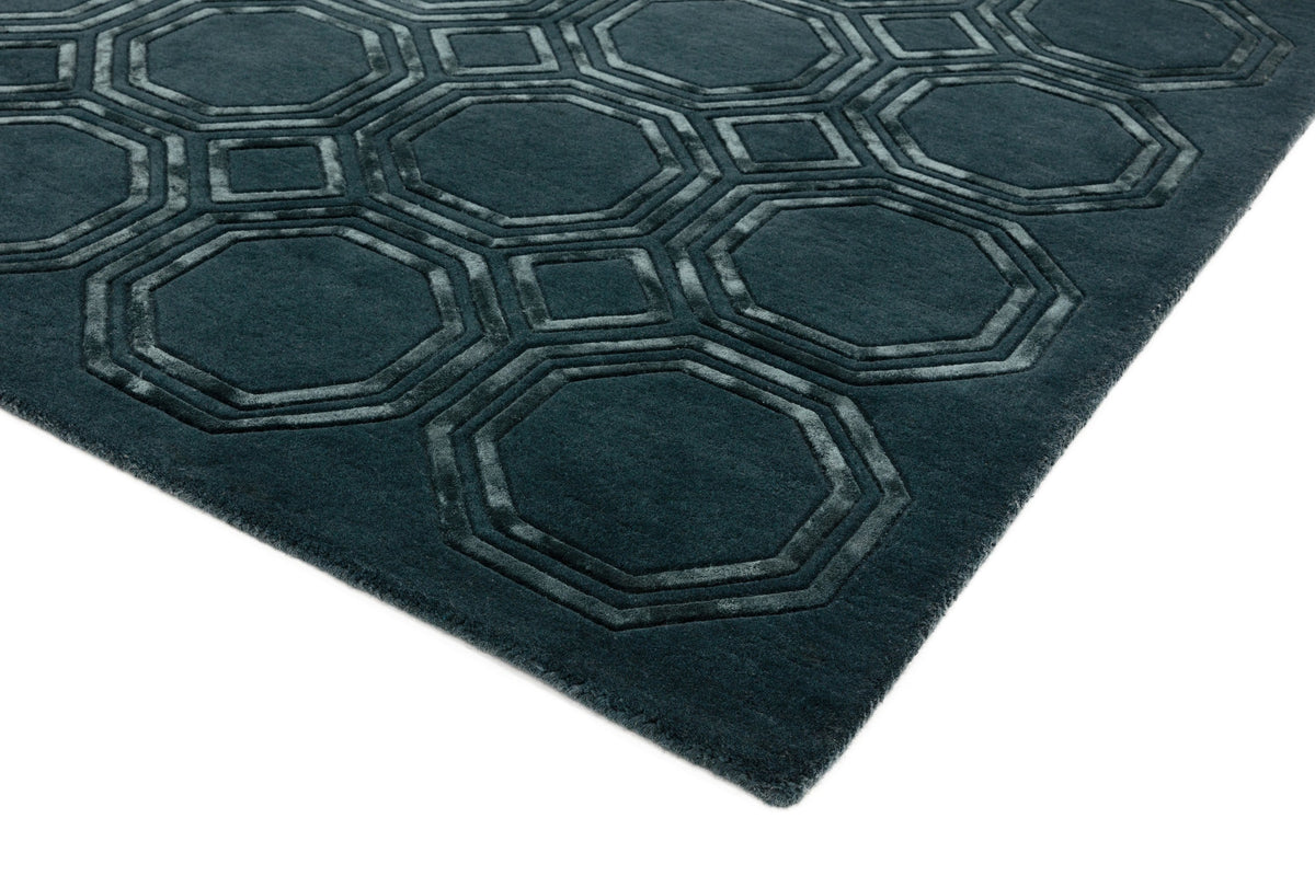 Laagpolig vloerkleed Easy Living Nexus Rug Octagon Petrol