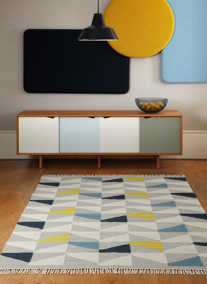 Laagpolig vloerkleed Easy Living Hackney Geo Mustard