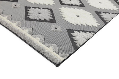 Vloerkleed Easy Living Monty Black Cream Tribal