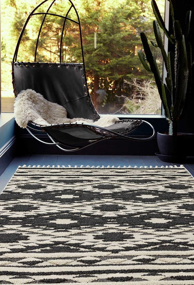 Laagpolig vloerkleed Easy Living Taza Black White