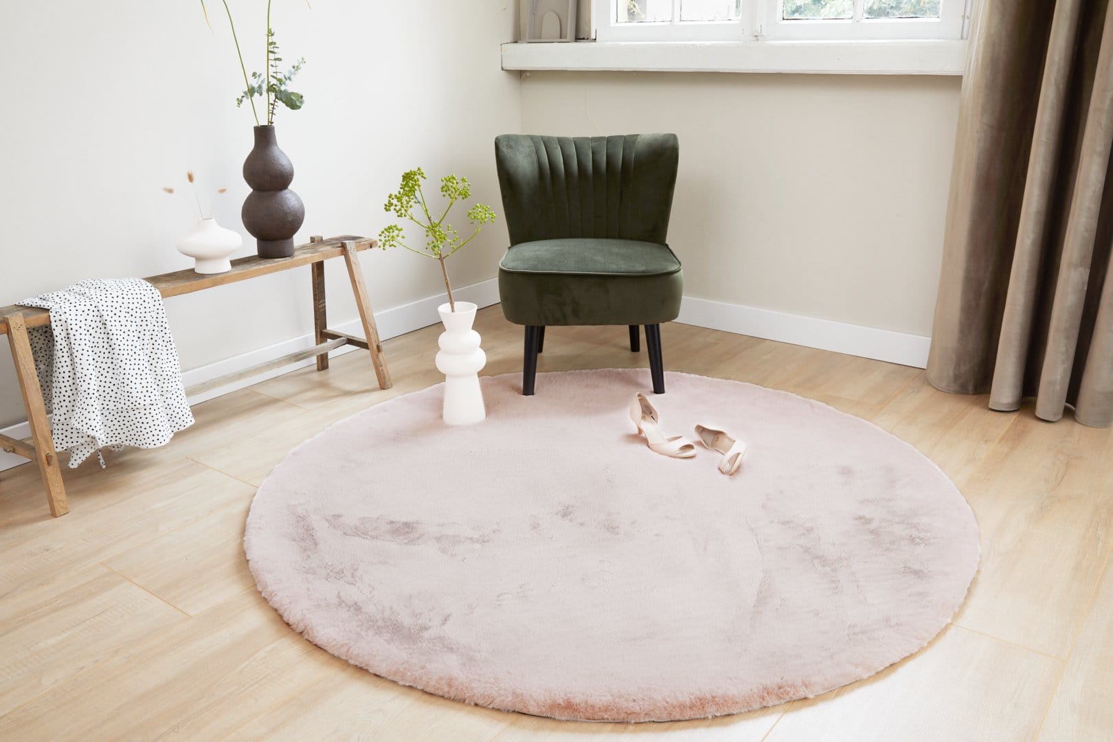 Vloerkleed Rugestiq Manchester Oudroze 200 rond