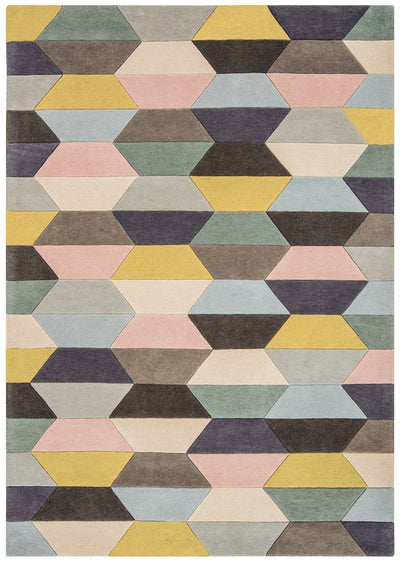 Laagpolig vloerkleed Easy Living Funk Honeycomb Pastel