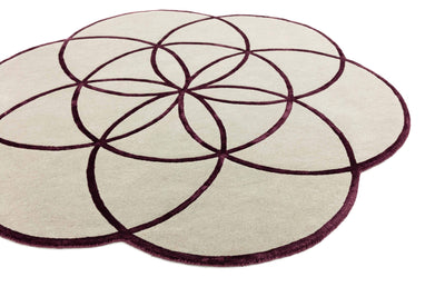 Rond vloerkleed Easy Living Lotus Rug Purple