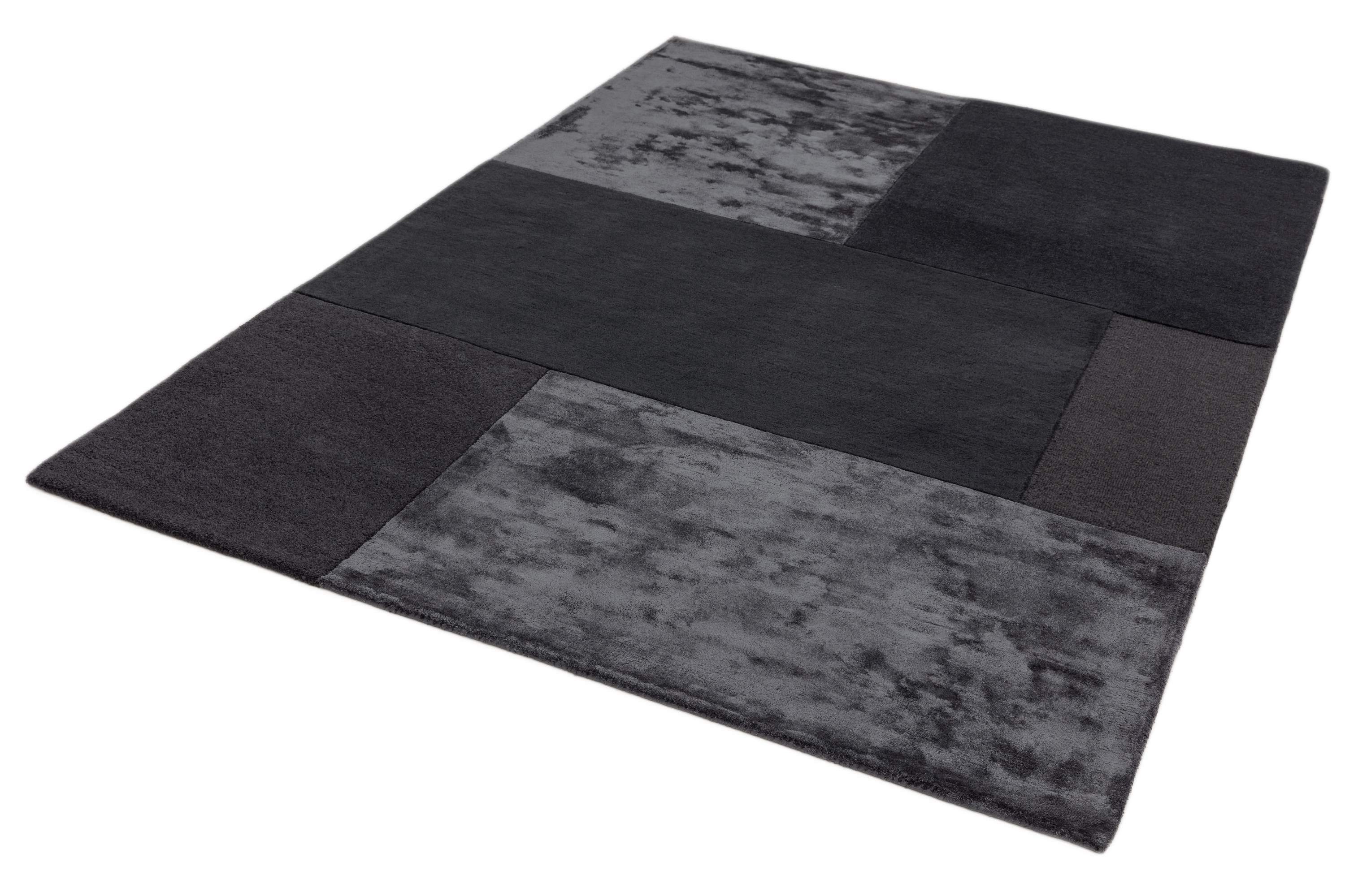 Laagpolig vloerkleed Easy Living Tate Tonal Textures Rug Charcoal