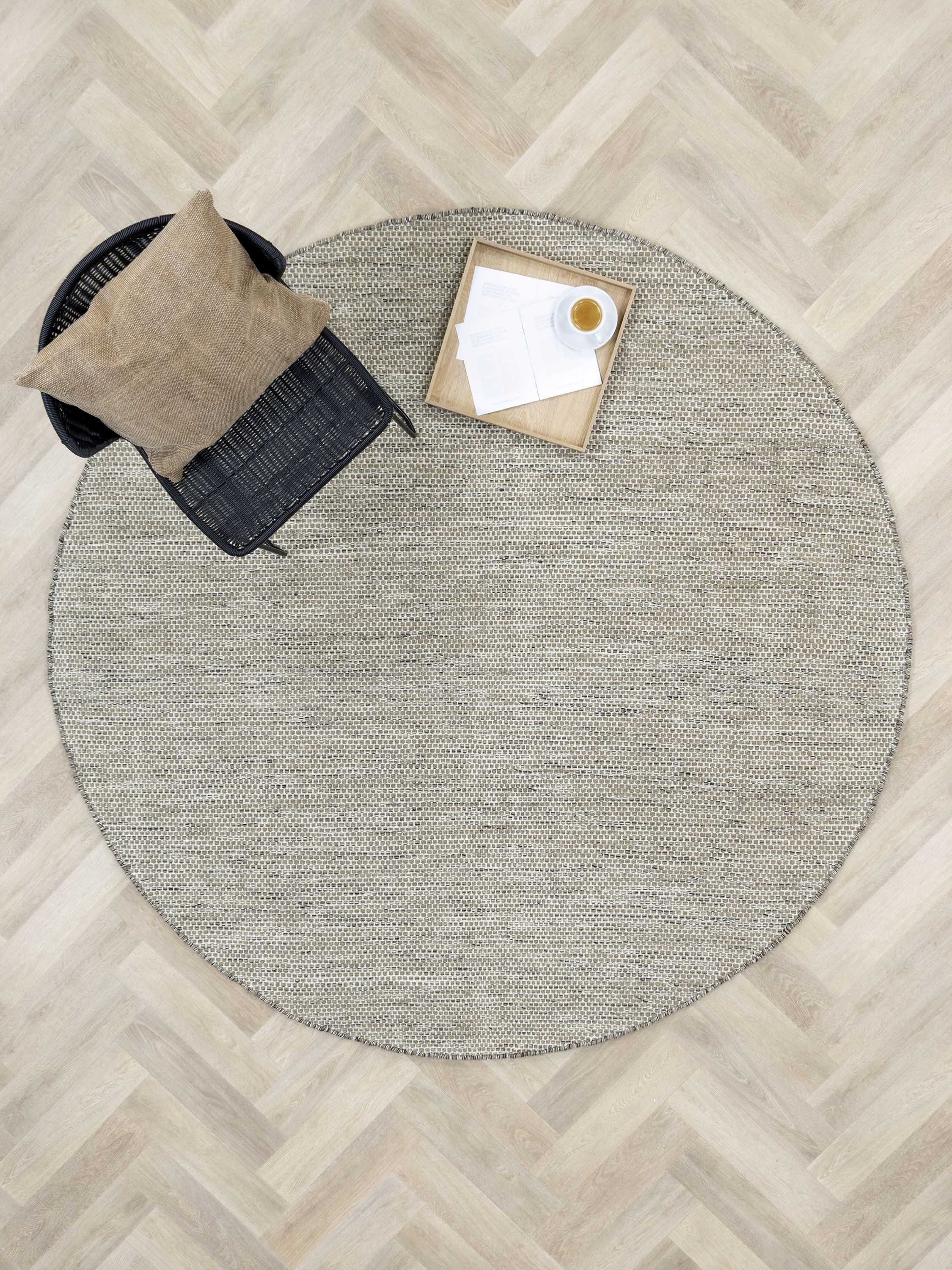 Rond vloerkleed MOMO Rugs Teppe Grey White