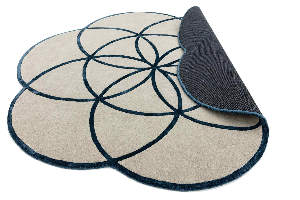 Rond vloerkleed Easy Living Lotus Rug Blue