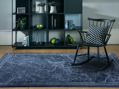 Laagpolig vloerkleed Easy Living Zehraya Ink Blue Border