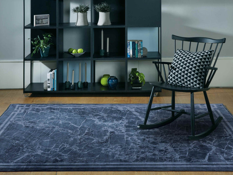 Laagpolig vloerkleed Easy Living Zehraya Ink Blue Border