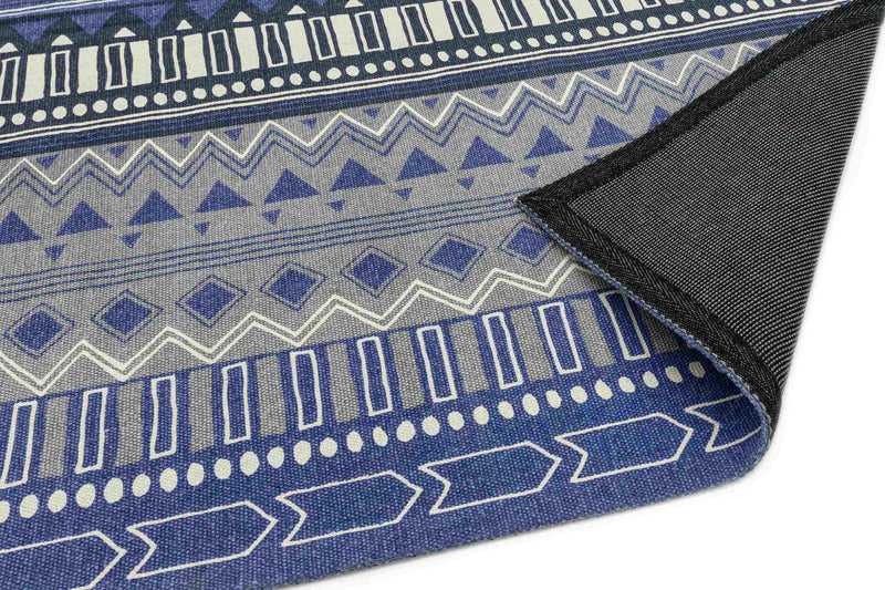 Laagpolig vloerkleed Easy Living Onix 17 Tribal Mix Blue