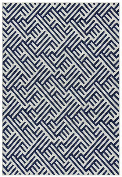 Vloerkleed Rugestiq Antibes Blue White Linear