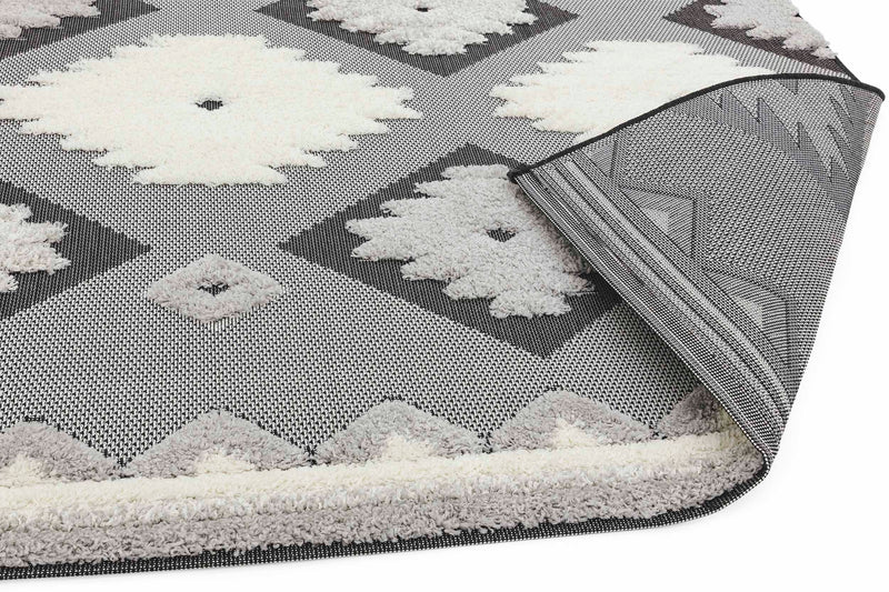Vloerkleed Easy Living Monty Black Cream Tribal