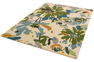 Laagpolig vloerkleed Easy Living Reef Floral Green Multi