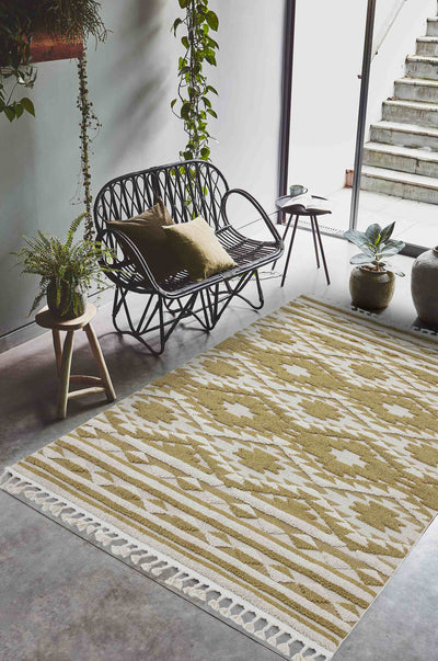 Laagpolig vloerkleed Easy Living Taza Ochre