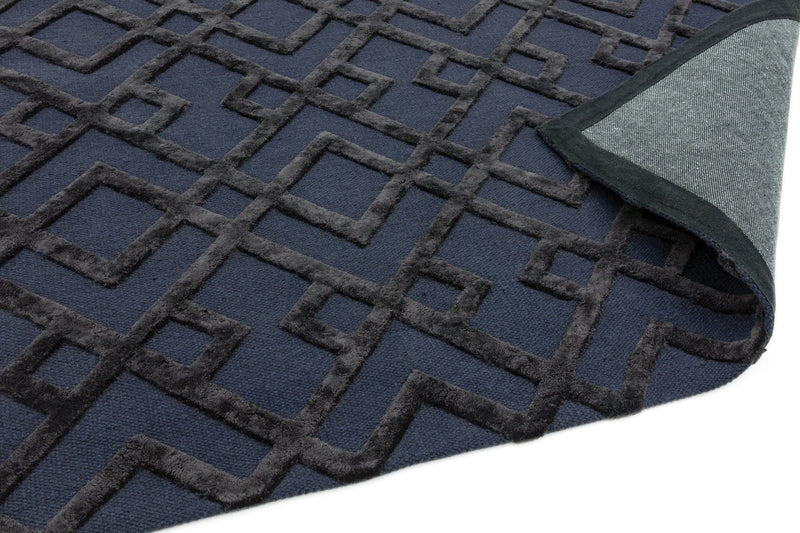 Laagpolig vloerkleed Easy Living Dixon Black Trellis