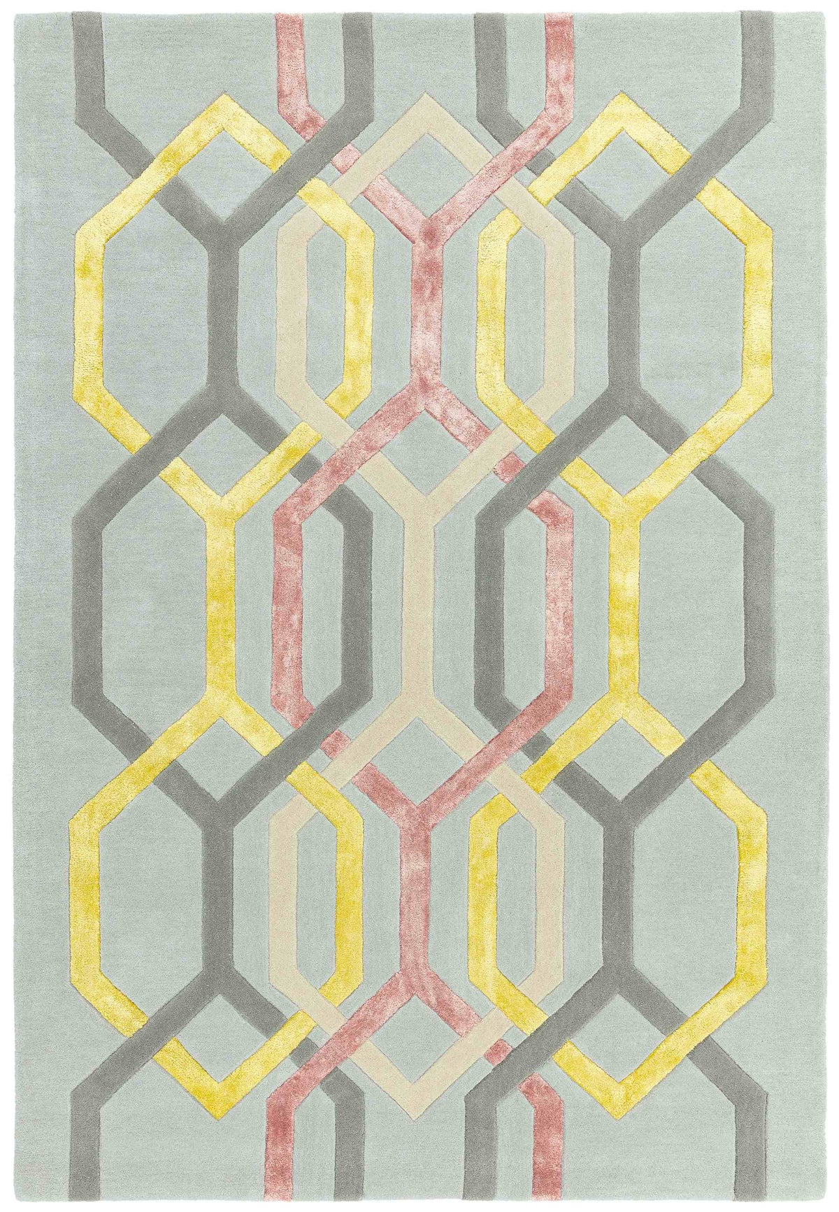 Laagpolig vloerkleed Easy Living Matrix Hexagon Silver