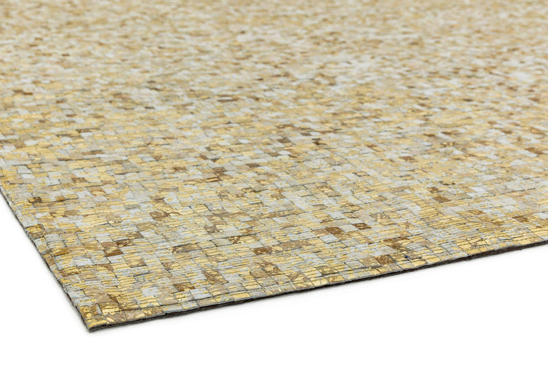 Laagpolig vloerkleed Easy Living Elona Mosaic Cowhide Gold