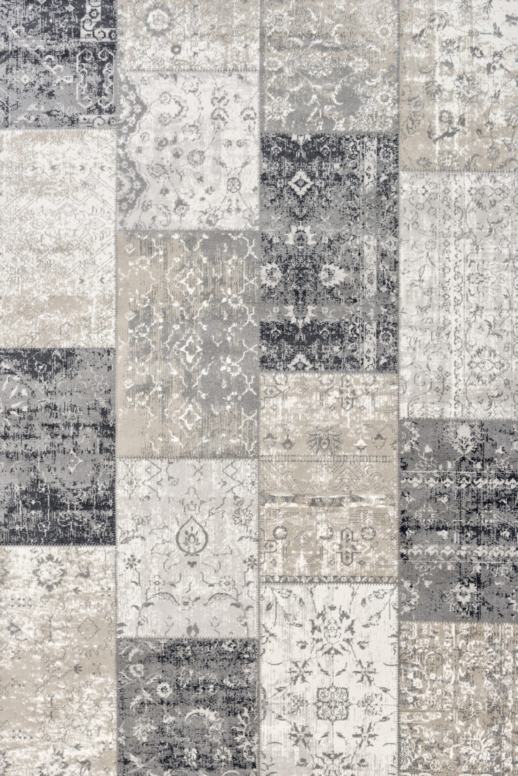 Vloerkleed  Lifa Living Vintage Patch Dark Grey