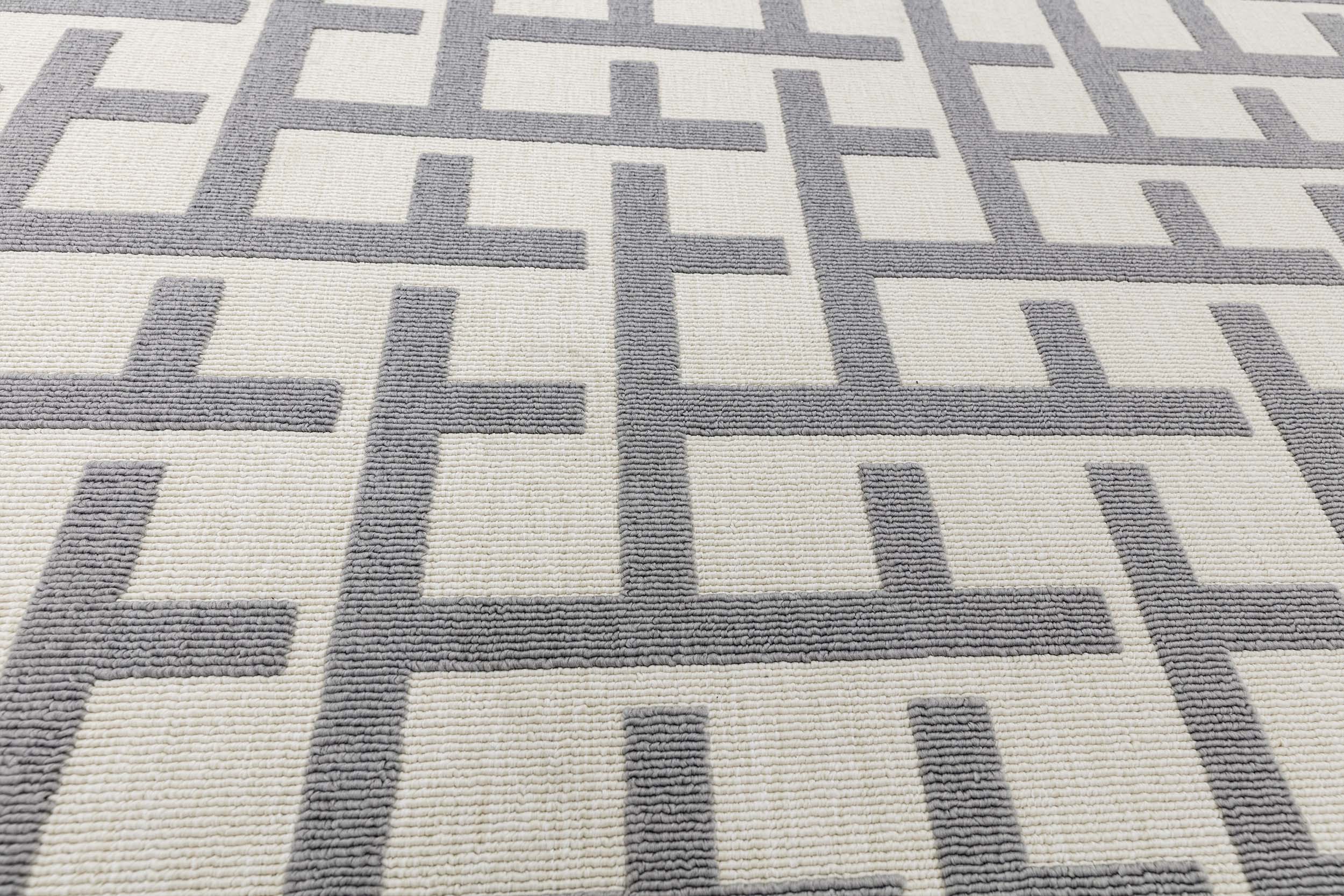 Vloerkleed Easy Living Antibes White Grey Grid