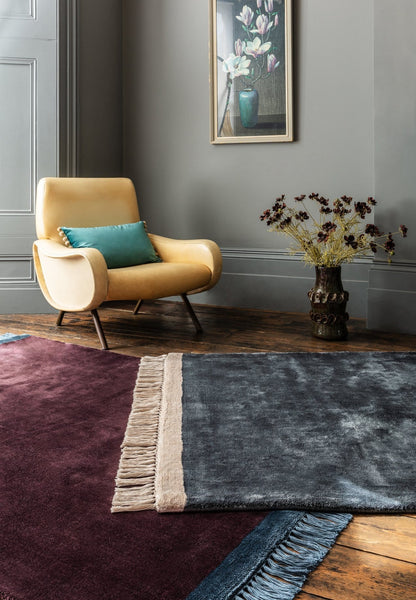 Laagpolig vloerkleed Easy Living Elgin Rug Petrol Pink Border